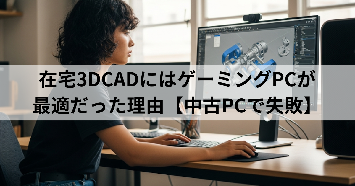 在宅3DCADにはゲーミングPCが最適だった理由【中古PCで失敗】