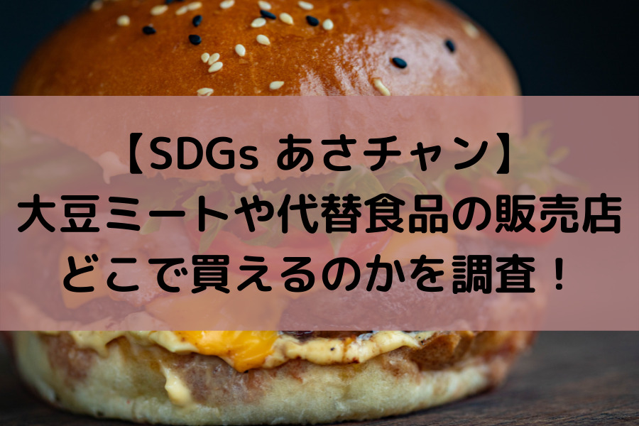 【SDGs あさチャン】大豆ミートや代替食品の販売店とどこで買えるのかを調査！